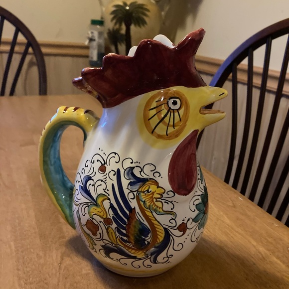 Italian artisan pottery chicken pitcher - Picture 1 of 6